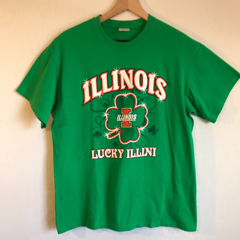 Green Lucky Illini T Shirt
